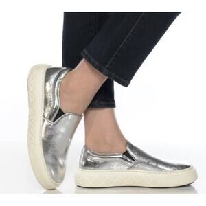 Tory Burch Ladybug Slip-On Womens Sneakers Silver Size 7.5M